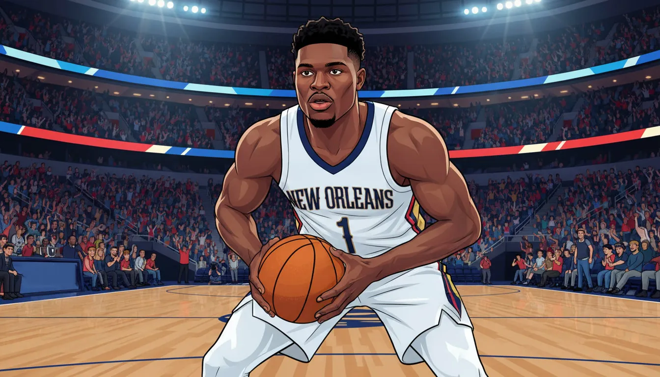 Zion Williamson holding a basketball